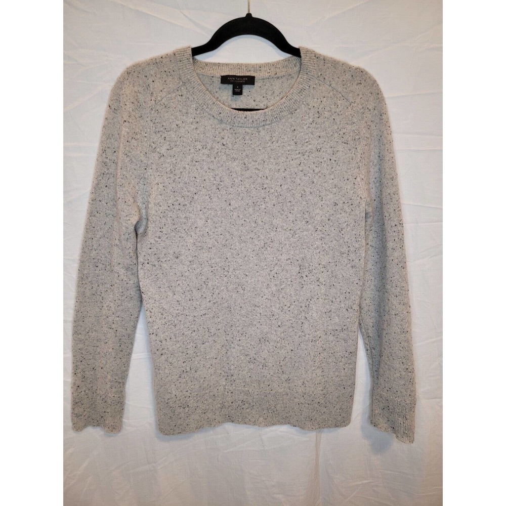 Ann Taylor 100% Cashmere Crew Neck Gray Sweater Size Medium